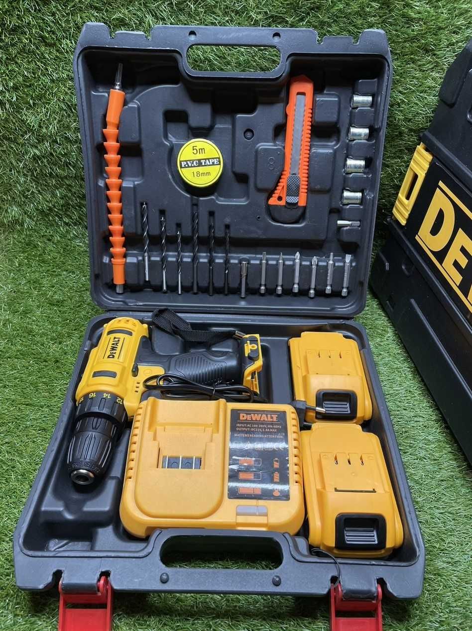 Аккумуляторный шуруповерт DeWalt + НАБОР инструментов в ПОДАРОК!