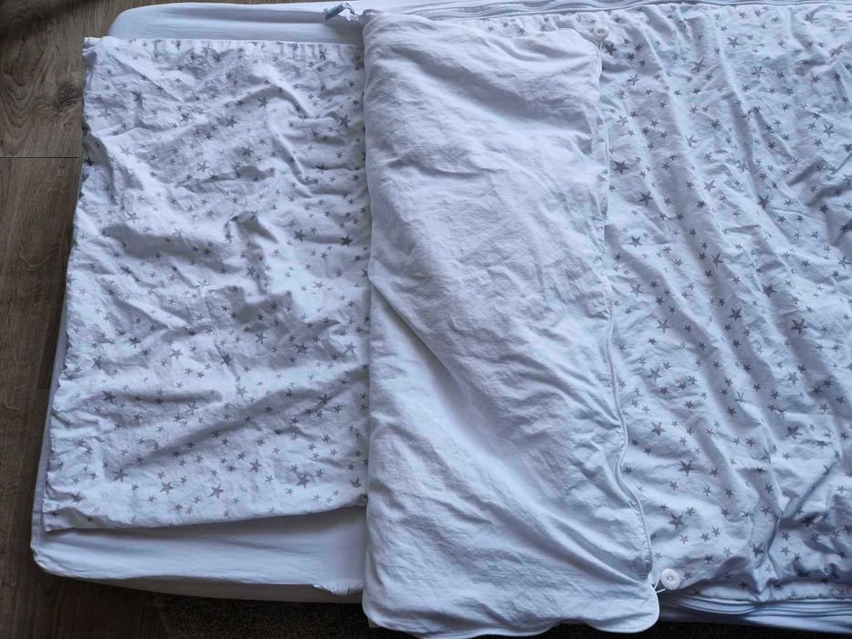 SLIPin śpiworek pościel biała w gwiazdki dla rozkrywających dzieci