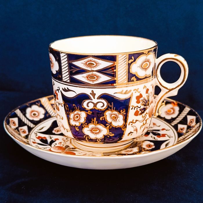 ANTYK**kobaltowa WIELKA filiżanka porcelana Sutherland 1892+