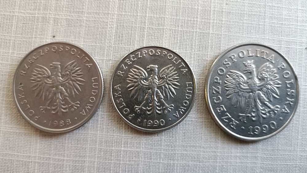 Moneta 100 zł - 1990 r , 20 zł - 1990 r , 10 zł - 1988 r. Komplet