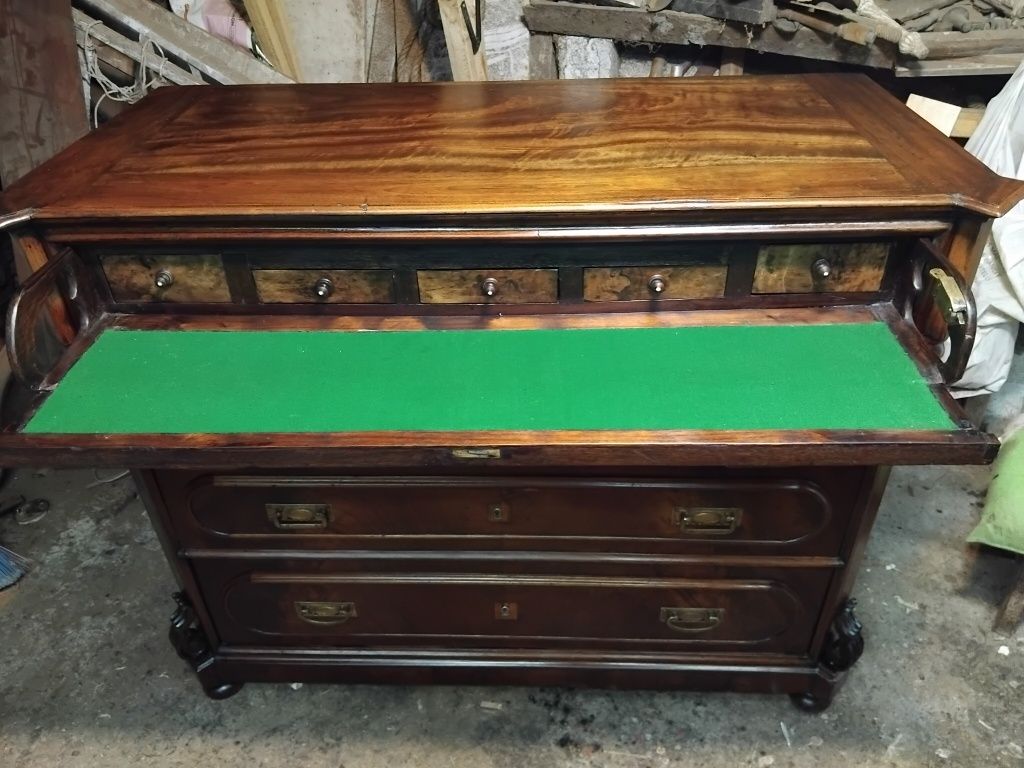 Comoda victoriana com escrivaninha séc xlx