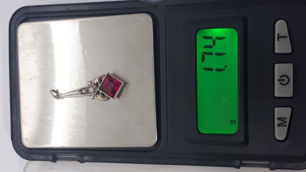 Кулон серебро 875пр. Рубин.