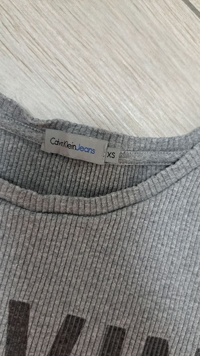 Calvin Klein bluzka koszulka w prążki XS