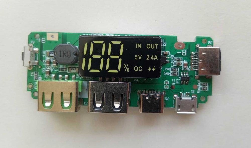 Power Bank контроллер 1S Li-Ion выход 5 V 2 х USB / micro USB / Type-C