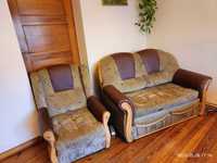Sofa rozkładania z fotelem