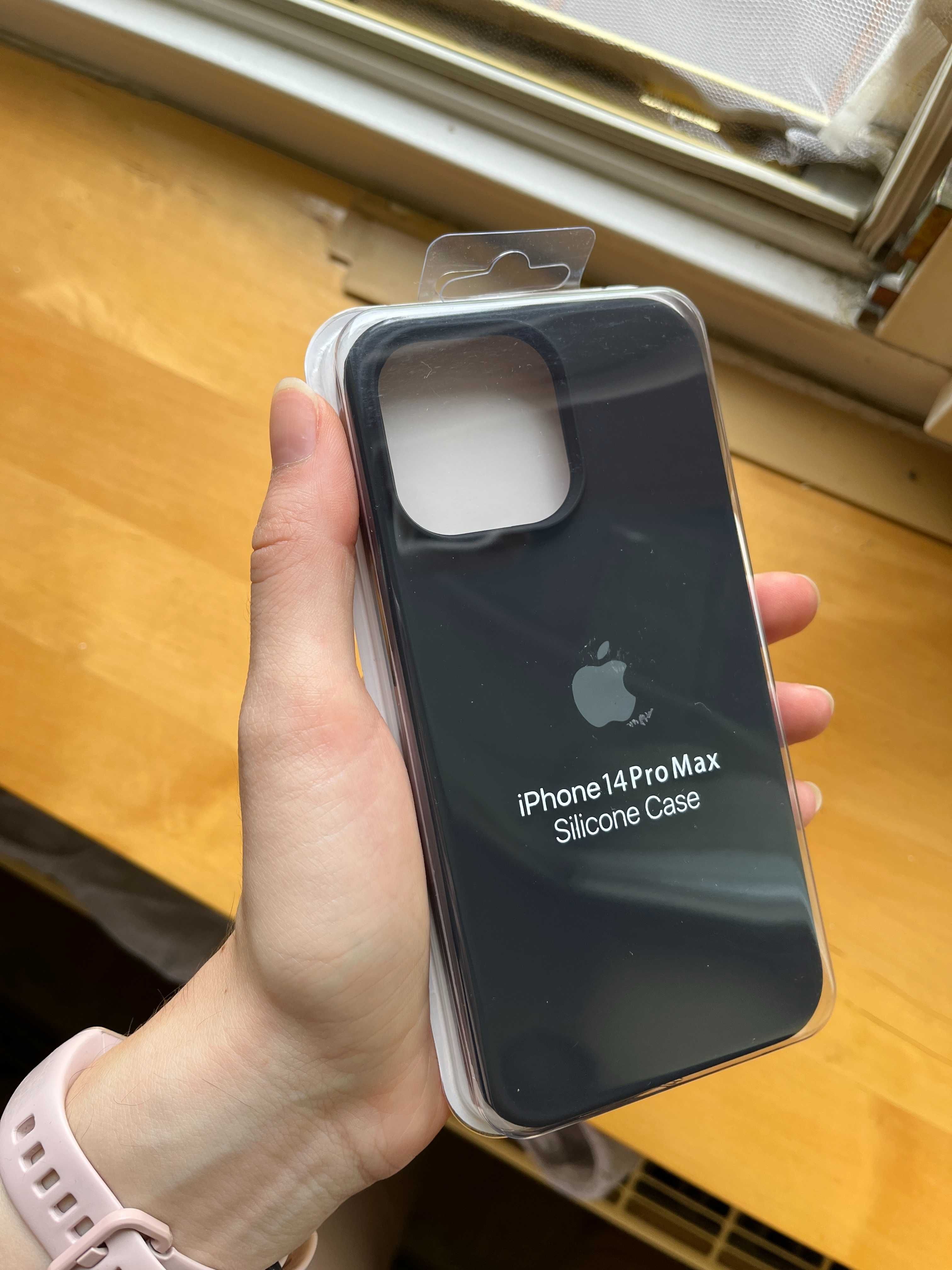 Case iPhone 14 Pro Max etui silikonowe nowe logo apple czarne black