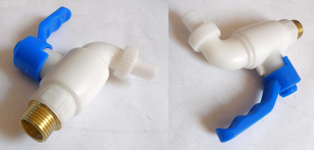 Kran 1/2" do zbiornika Mauzer + redukcja 6cm na 1/2 cala