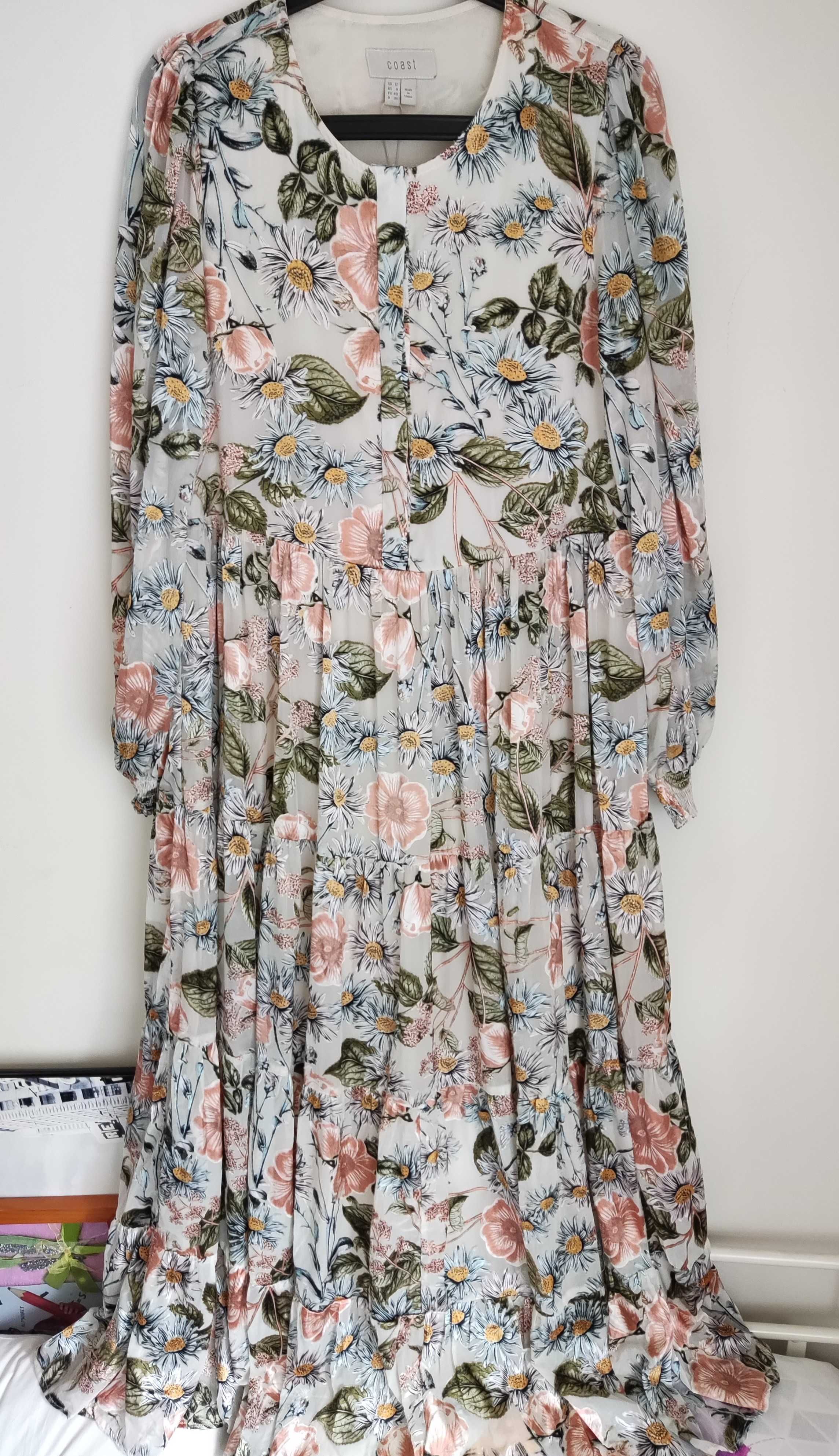 COAST sukienka maxi rozkloszowana kwiatowy wzór