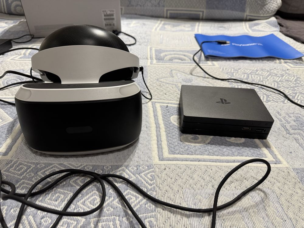 PS VR1 com todo o equipamento necessario