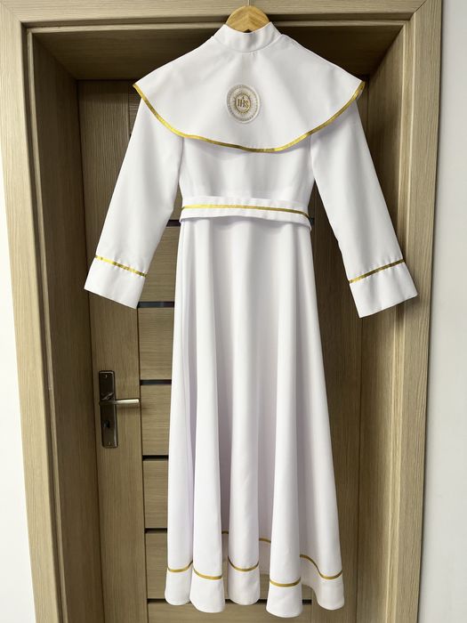 Alba do I Komunii Świetej roz. 152 piękna z kokardą+ halka