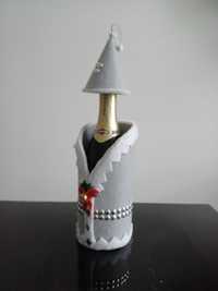 Do kolekcji - ozdobą świąteczna na butelkę- ręczna robota nr 12