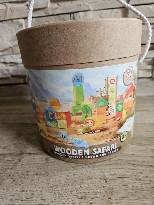 Klocki drewniane wooden safari nowe