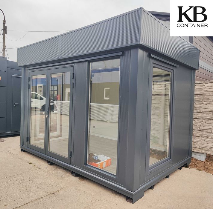 Kontener biurowy / Małe przeszklone biuro 4,0 x 2,5 m z dostawą