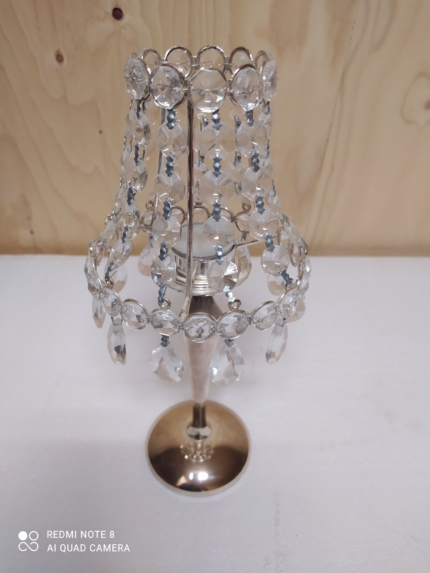 Piękna lampka z kryształkami na podgrzewacz, świeczkę