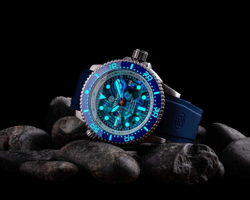 Наручные часы НОВЫЕ Seiko Deep Blue дайверы 44 мм Синий Абалон