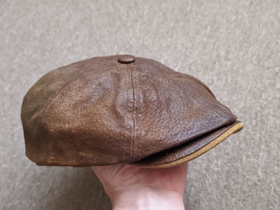 Кепка восьмиклинка Stetson кожа Острые козырьки