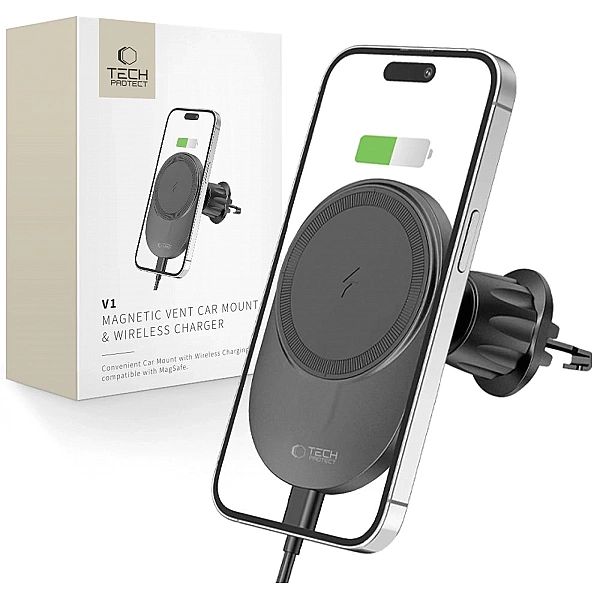 Uchwyt Tech-Protect MM15W-V1 samochodowy na telefon z ładowarką indukc