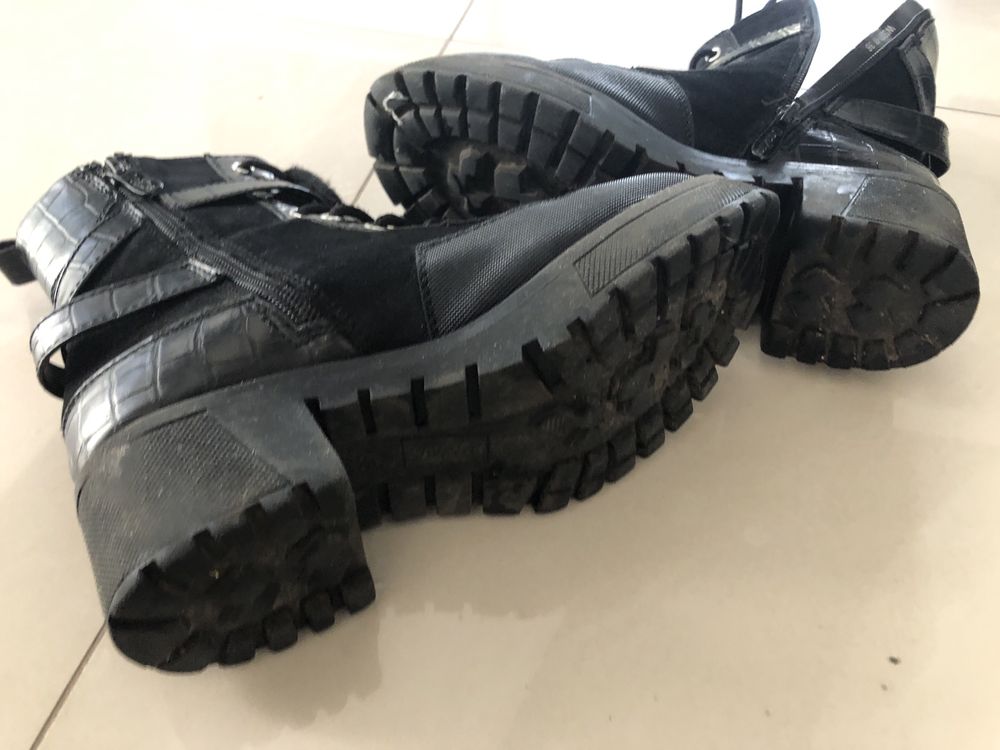 Półbuty trapery buty jesienno zimowe czarne