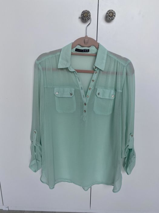Miętowa szyfonowa bluzka Atmosphere r.M