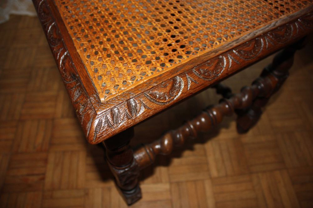 Piękny stół + 4 krzesła politura orzech, meble eklektyczne