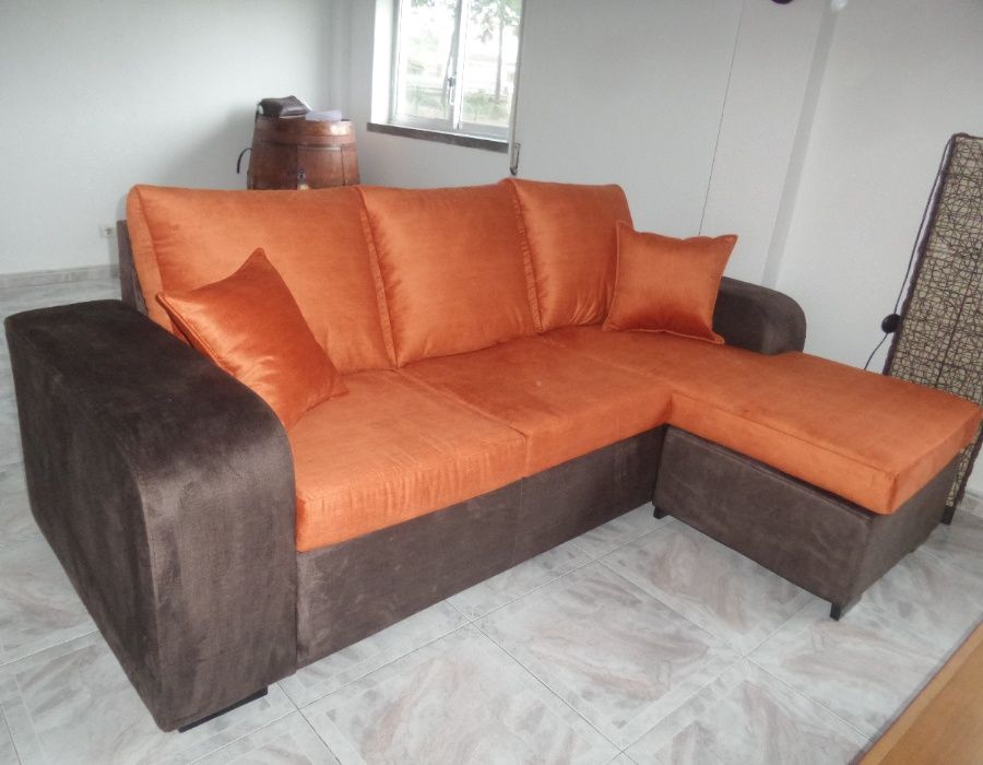 Sofa chaise reversivel + 2 puffs NOVO