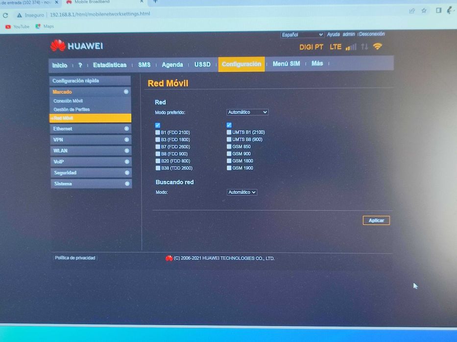 Router Wi-Fi 4G Huawei B310