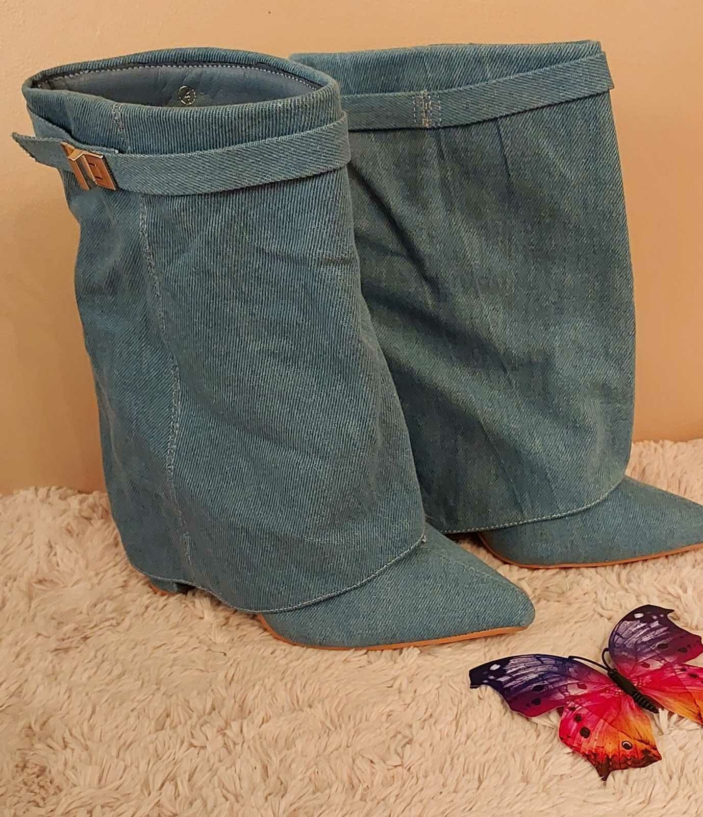 Новинка Оригинальные джинсовые сапоги размер 37