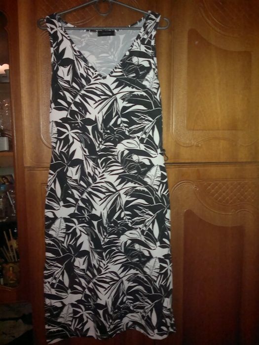 Сарафан платье туника трикотажное трикотаж черное белое Vero Moda.
