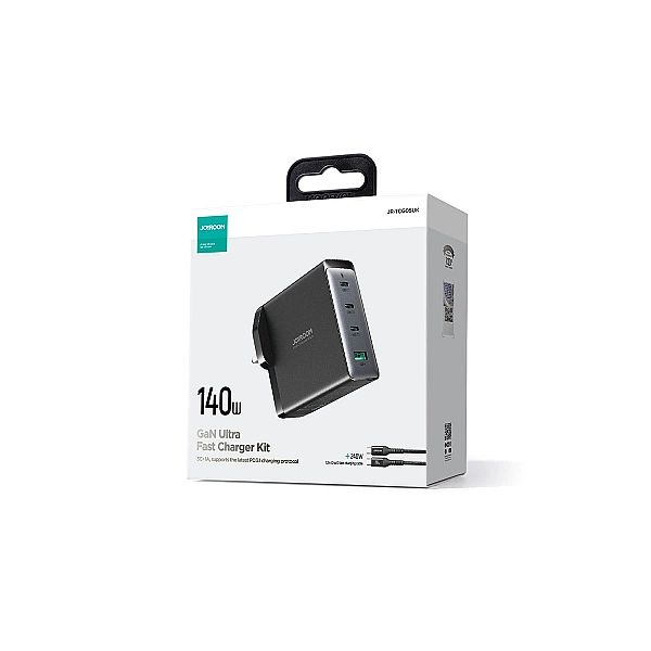 Ładowarka GaN UK Joyroom JR-TCG05UK 140W 3x USB-C USB-A + kabel USB-C