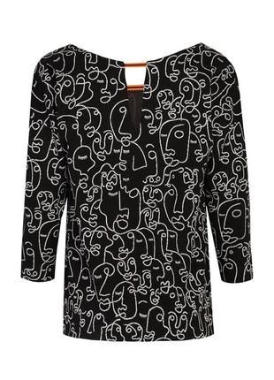 Трикотажна блуза з вирізом і рукавом 3/4  жіноча zaps l