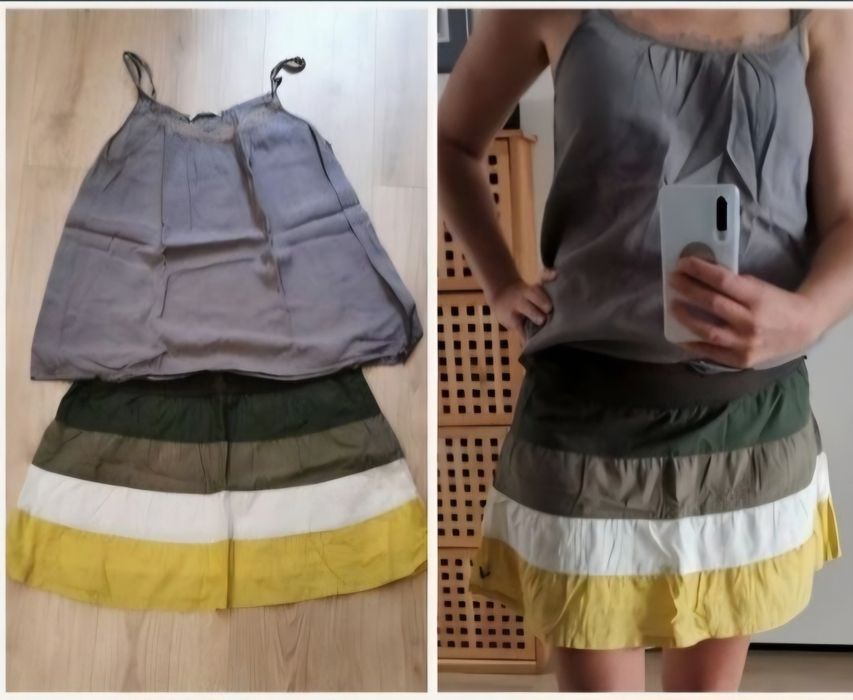 Abercrombie& Fitch letnia spódniczka rozmiar M + bluzeczka