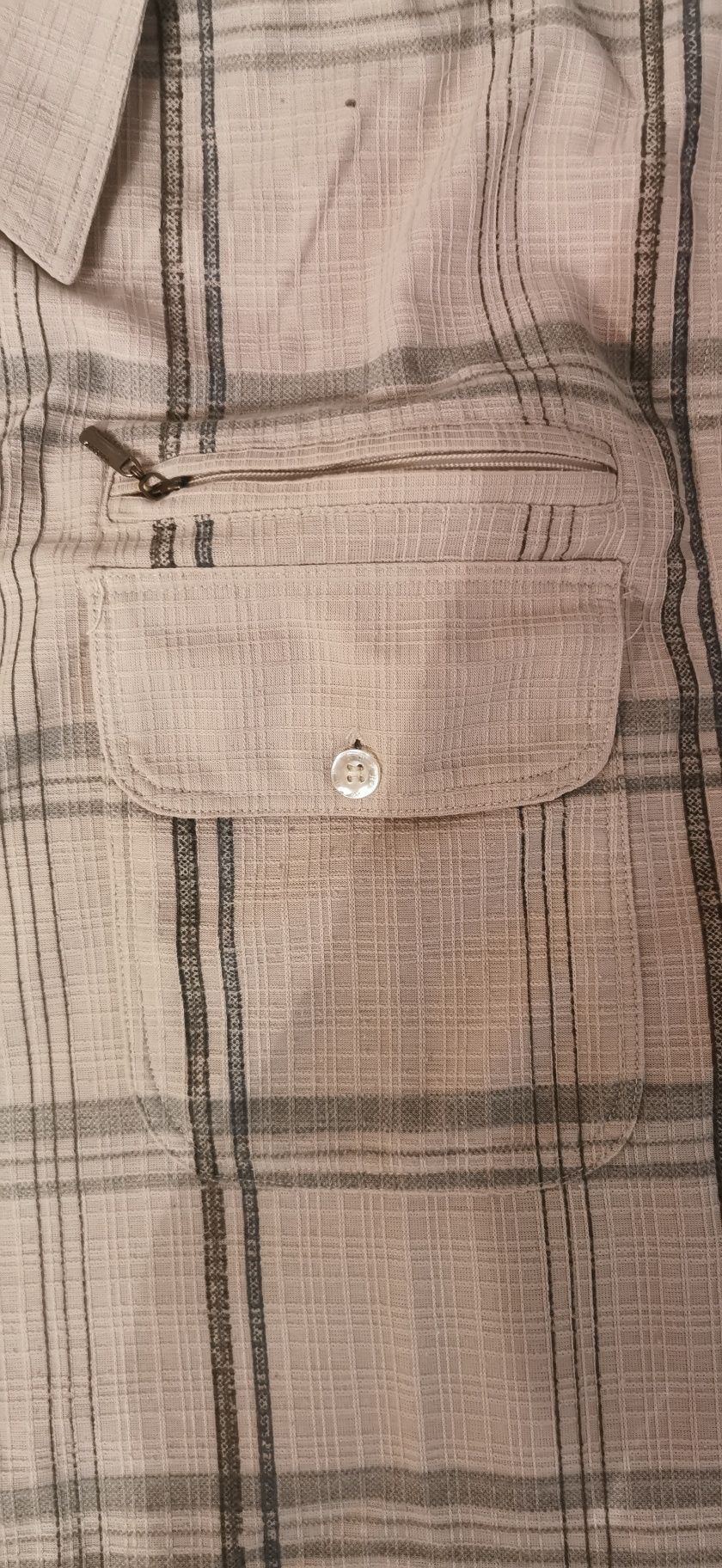 Beżowa koszula w kratkę L/XL