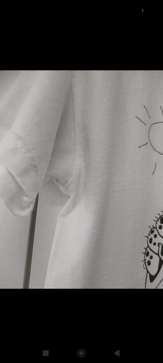 Biały T-shirt nadruk Mleczko Fruit od The Loom Bawełna M