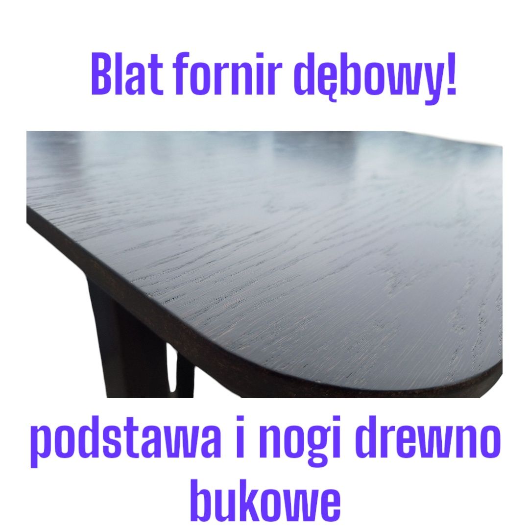 Stół 90x160/200 + 6 krzeseł, fornir ,kolor do wyboru, dostawa cała PL