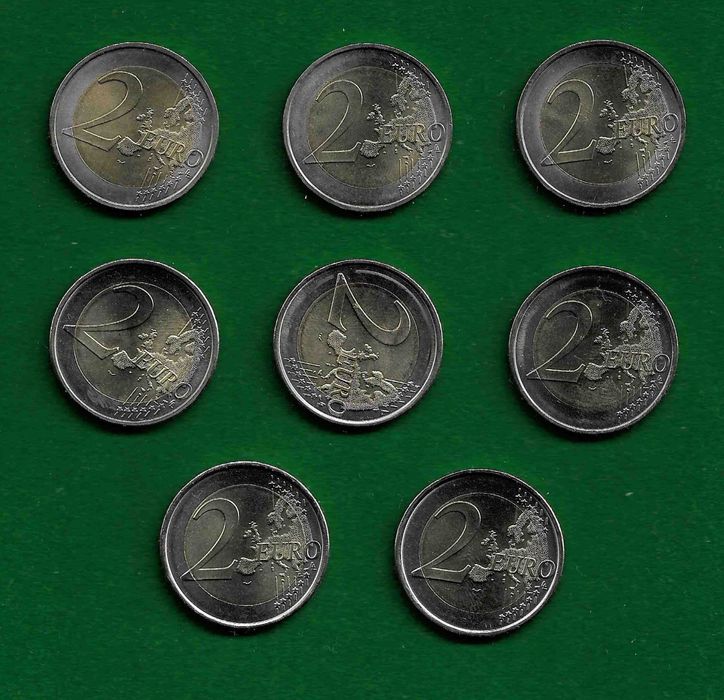 9 Moedas Comemorativas de 2 Euros - PORTUGAL