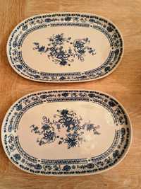 2  półmiski biało-niebieskie, chińska porcelana