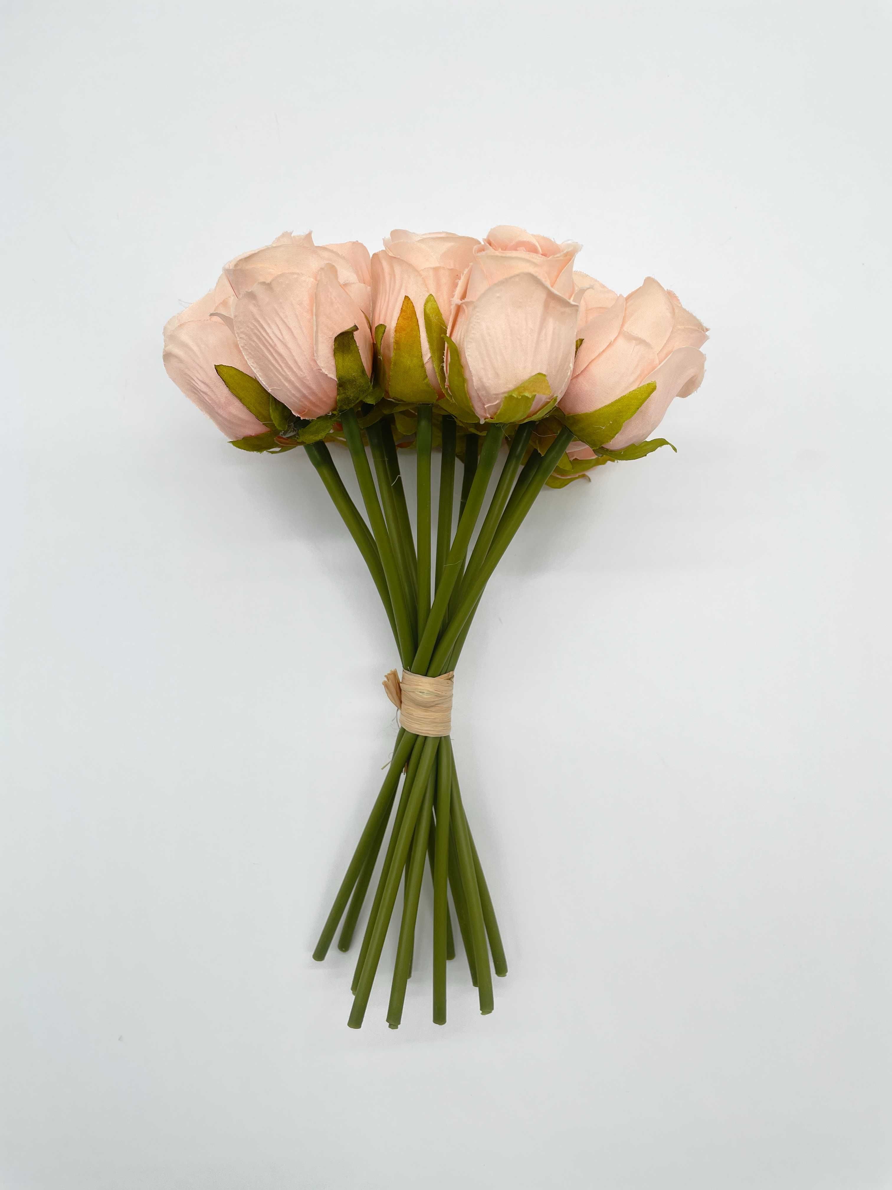 Sztuczny Bukiet Róż 24cm Do Wazonu Główki Kwiatowe Róż Łososiow