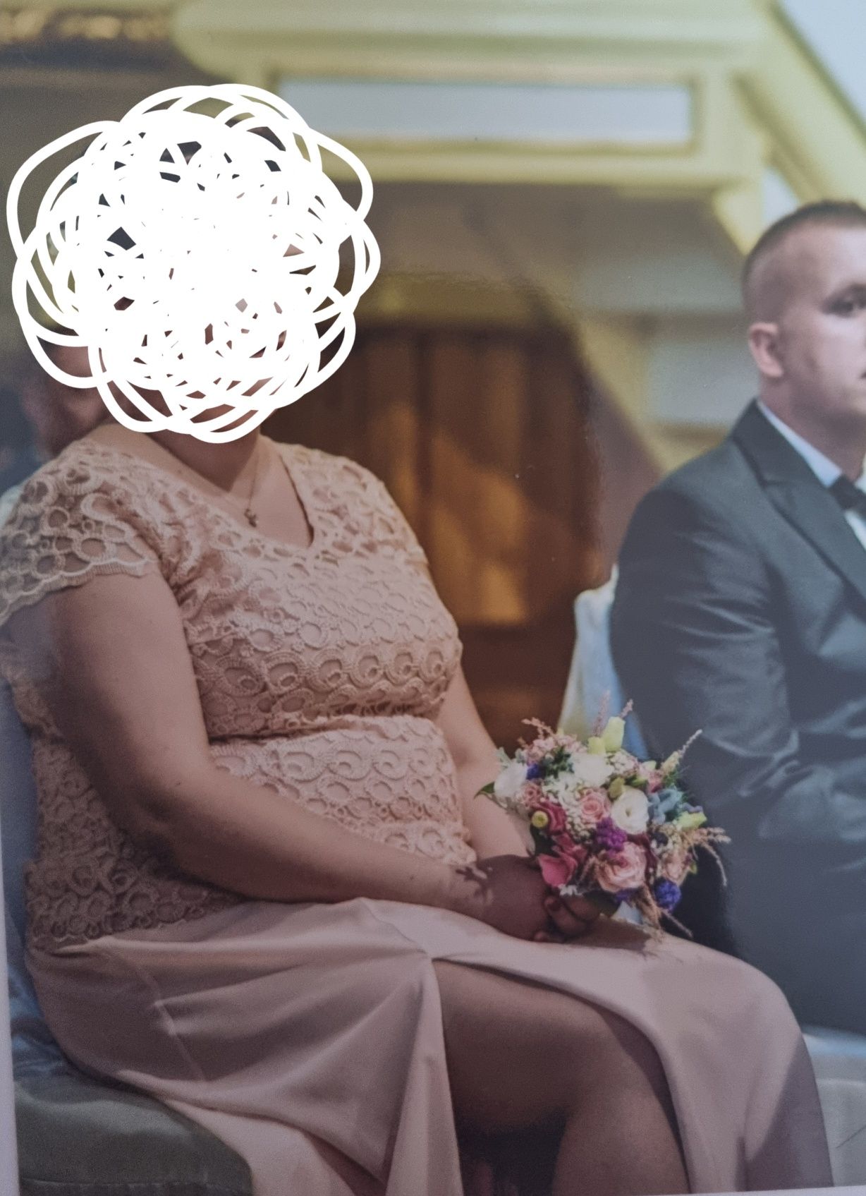 Sukienka suknia brzoskwiniowa xxl