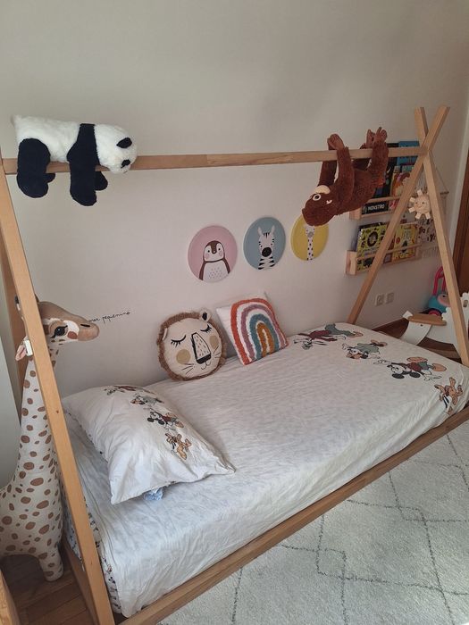 Cama Tipi de Madeira 90x200 - Como nova