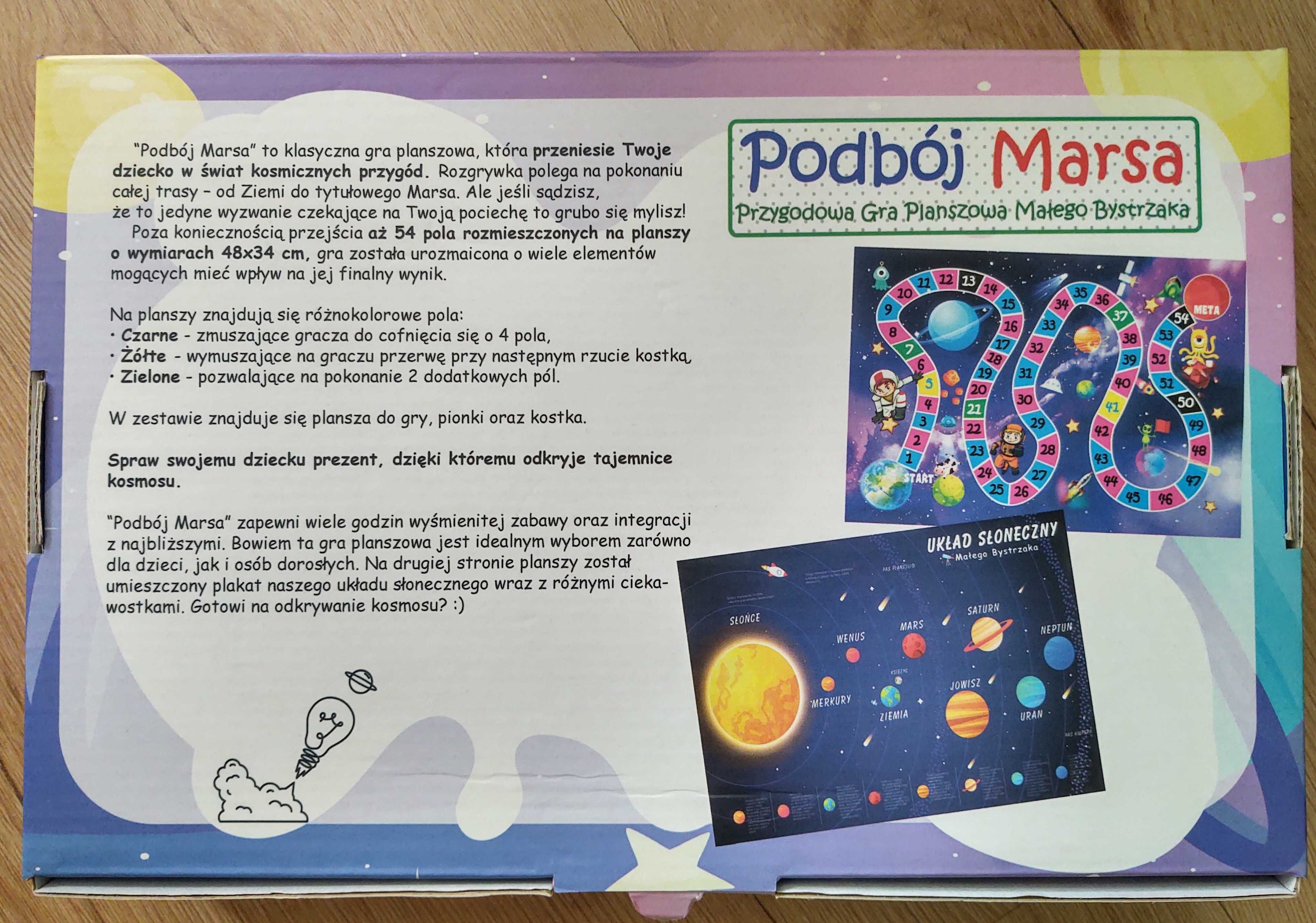 Nowa gra planszowa Podbój Marsa +plakat Układu Słonecznego marki Bajka