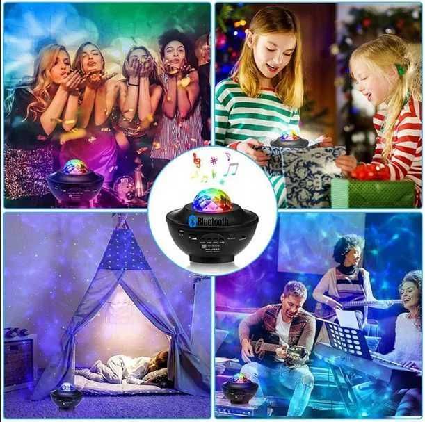 Projektor Laser Led RGB Disco Niebo Gwiazd Głośnik Bluetooth Pilot