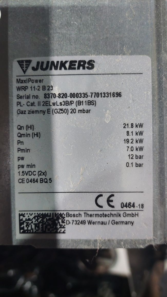 Elektrody pilot zapalający do piecyka gazowego JUNKERS WRP 11-2 B 23
