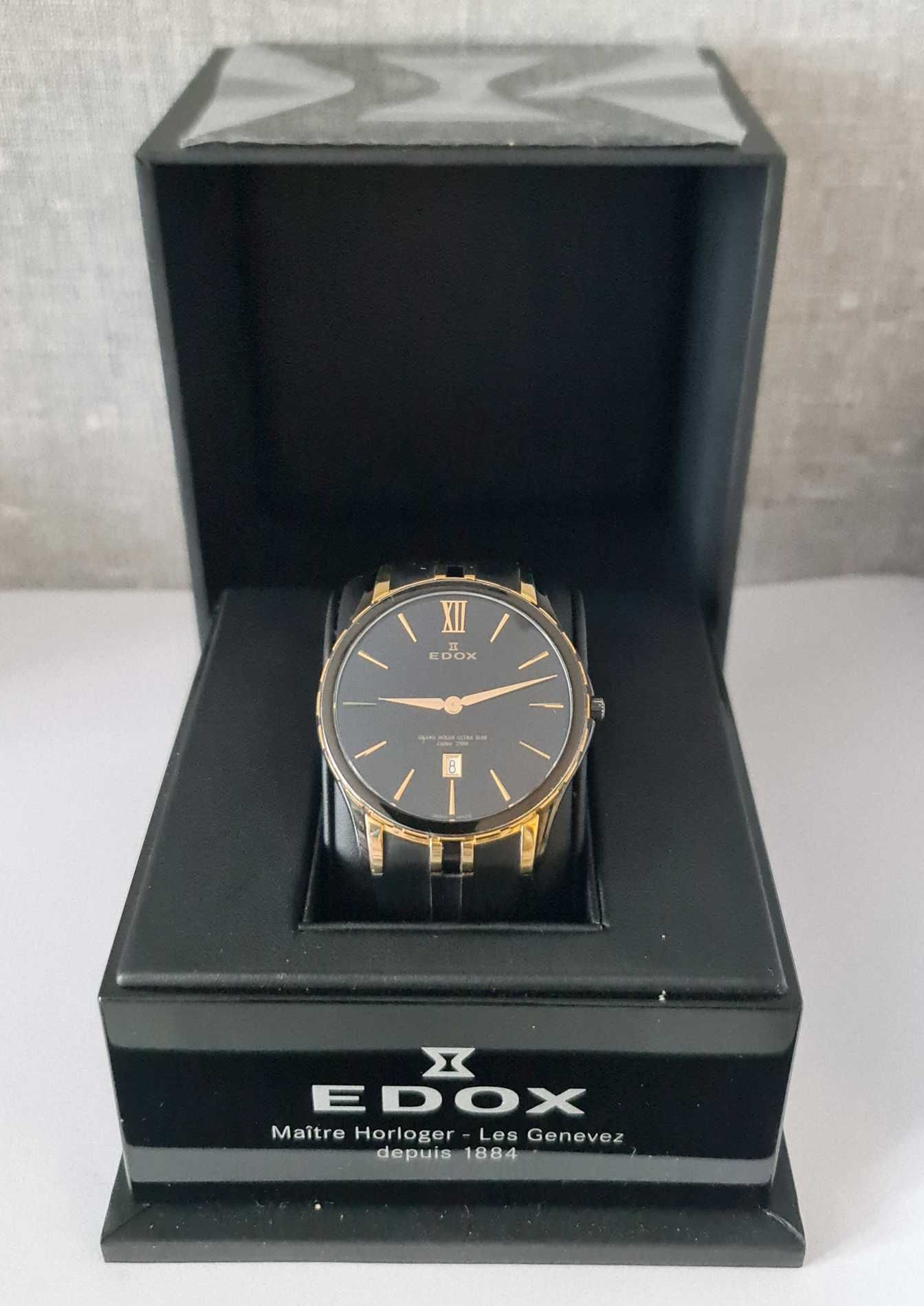 Чоловічий годинник Edox Grand Ocean 27033 357 Ultra Slim Caliber 27000