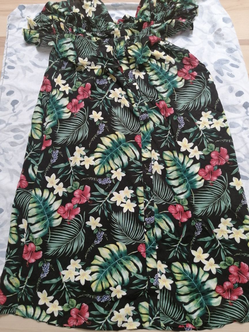 Sukienka Cropp L 40 12 w dżungla/ kwiaty