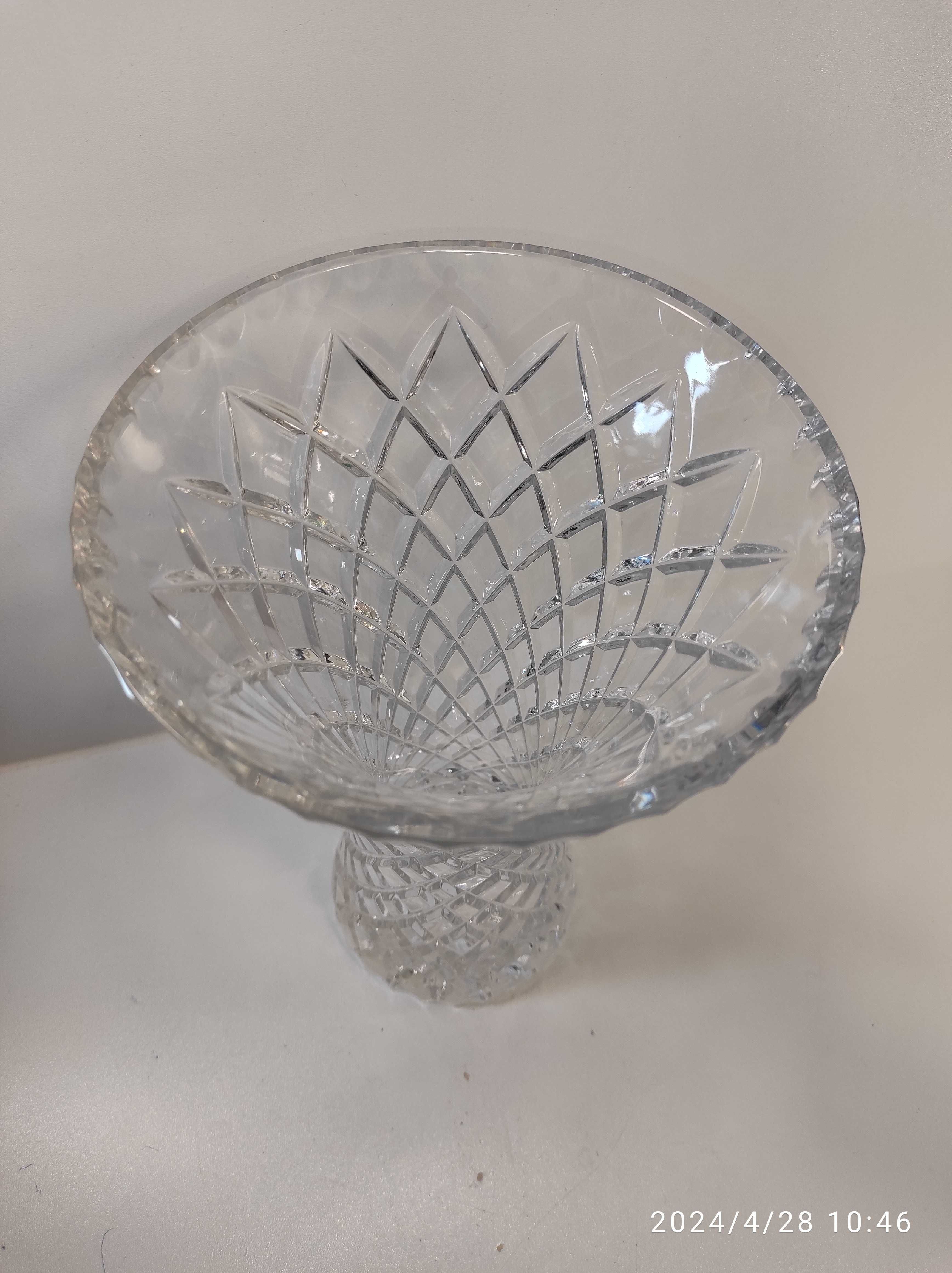 Wazon kryształowy 26cm / szkło kryształ PRL
