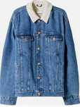 Bershka dłuższa kurtka jeansowa sherpa unisex M oversize