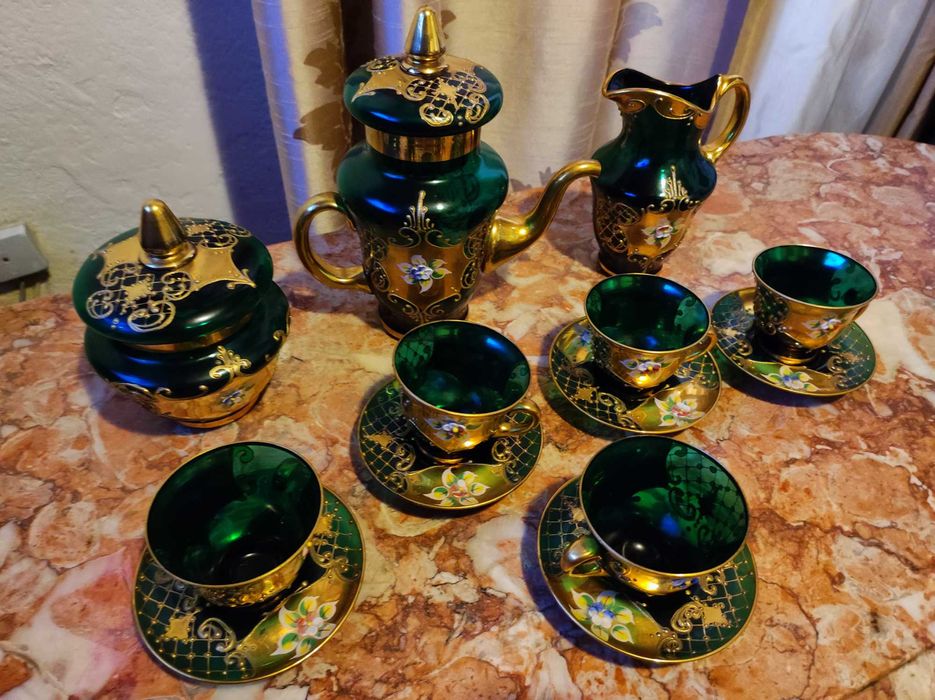 Serviço de Chá de cristal Murano