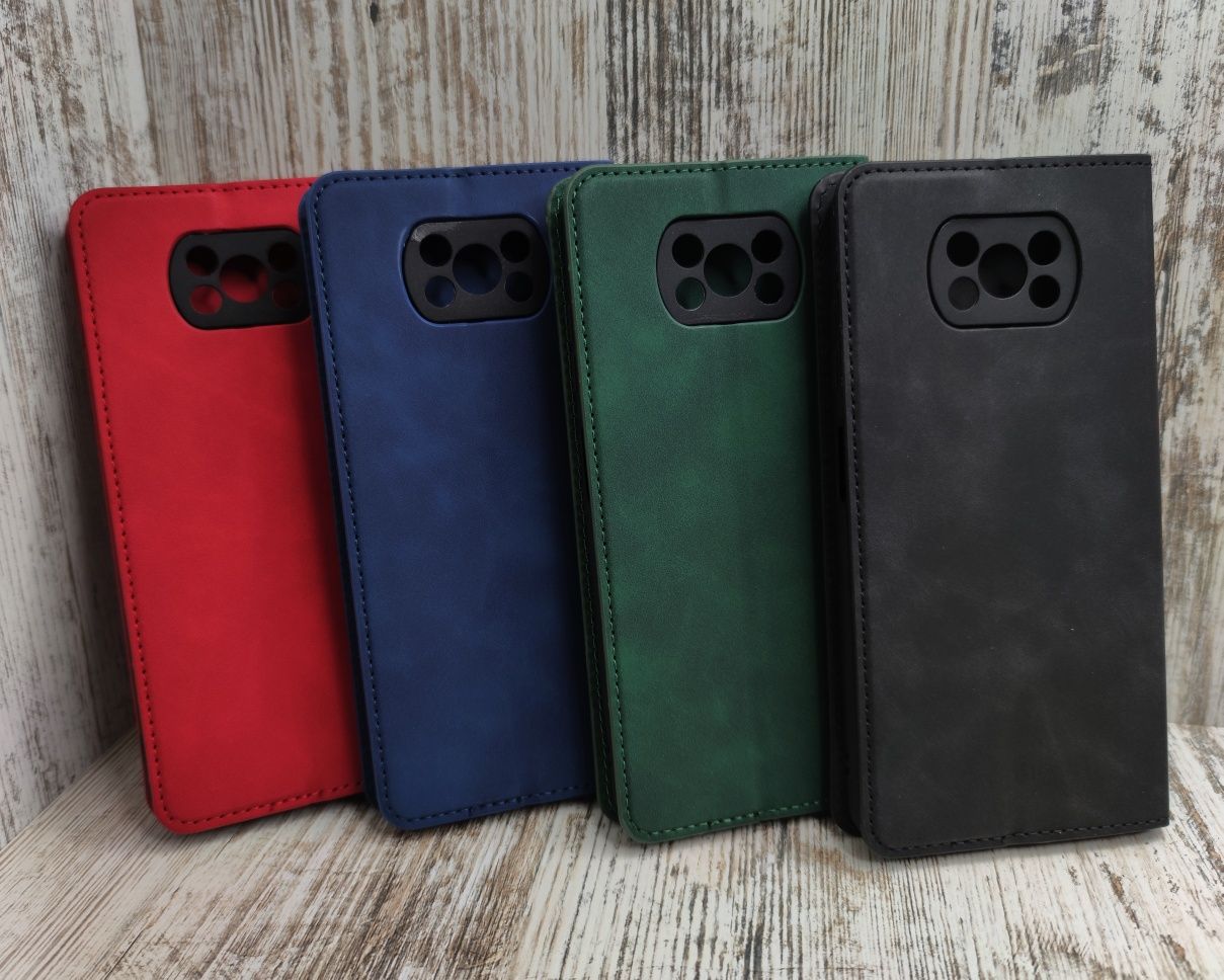 Прошитый чехол книжка на Xiaomi Poco X3 Pro/ X3 NFC На магните