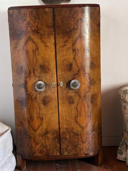 Conjunto mobilia de quarto em nogueira art deco