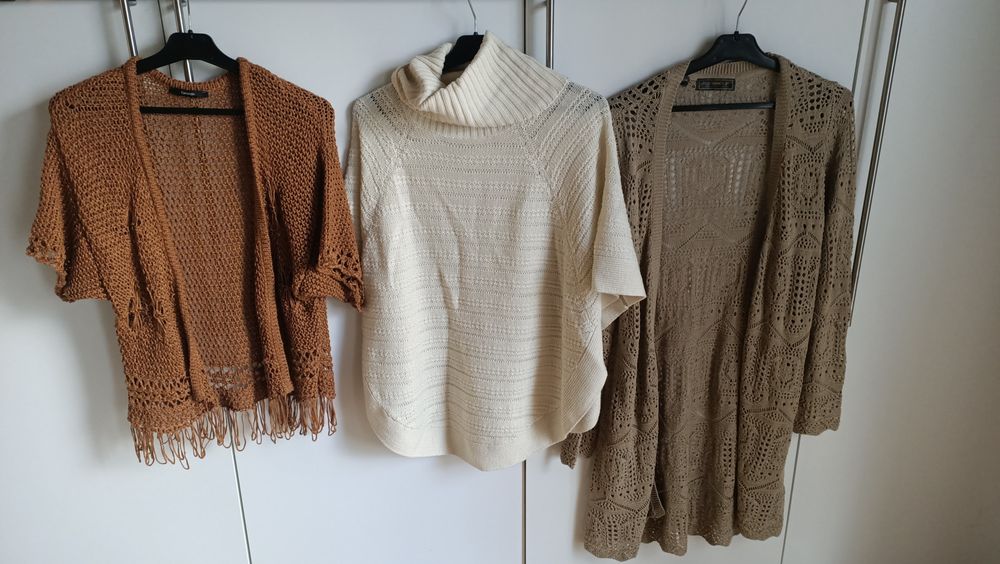 3szt Kardigan długi,kamizelka z  frędzlami  Boho, ponczo  38